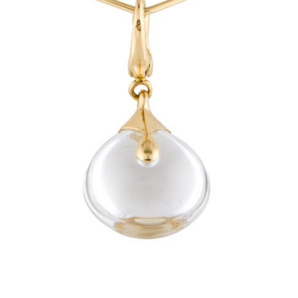 BACCARAT 18K 750 YELLOW GOLD RARE FRENCH CRYSTAL PENDANT NECKLACE - Picture 2 of 8